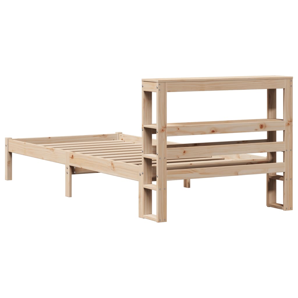 Cadre de lit sans matelas 75x190 cm bois de pin massif