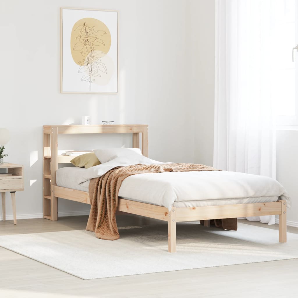 Cadre de lit sans matelas 75x190 cm bois de pin massif