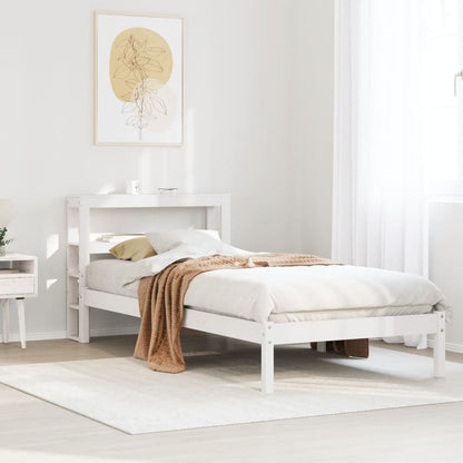 Cadre de lit sans matelas blanc 75x190 cm bois de pin massif