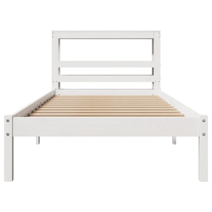 Cadre de lit sans matelas blanc 90x190 cm bois de pin massif