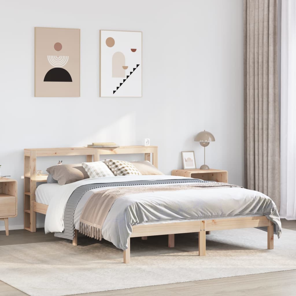 Cadre de lit sans matelas 135x190 cm bois de pin massif