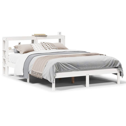 Cadre de lit sans matelas blanc 140x190 cm bois de pin massif