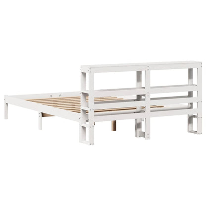 Cadre de lit sans matelas blanc 140x190 cm bois de pin massif