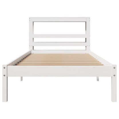 Cadre de lit sans matelas blanc 90x200 cm bois de pin massif