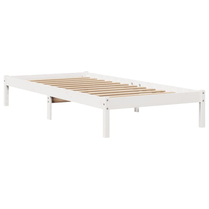 Cadre de lit sans matelas blanc 100x200 cm bois de pin massif