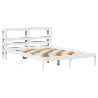 Cadre de lit sans matelas blanc 140x200 cm bois de pin massif