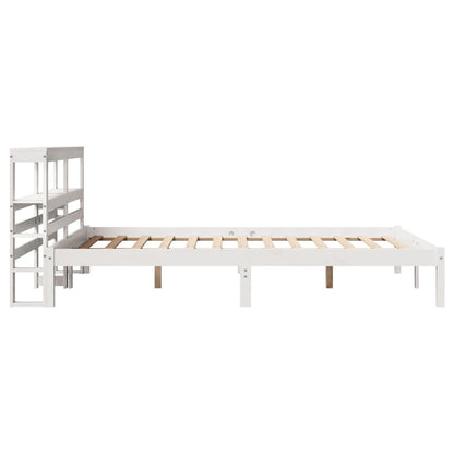 Cadre de lit sans matelas blanc 140x200 cm bois de pin massif