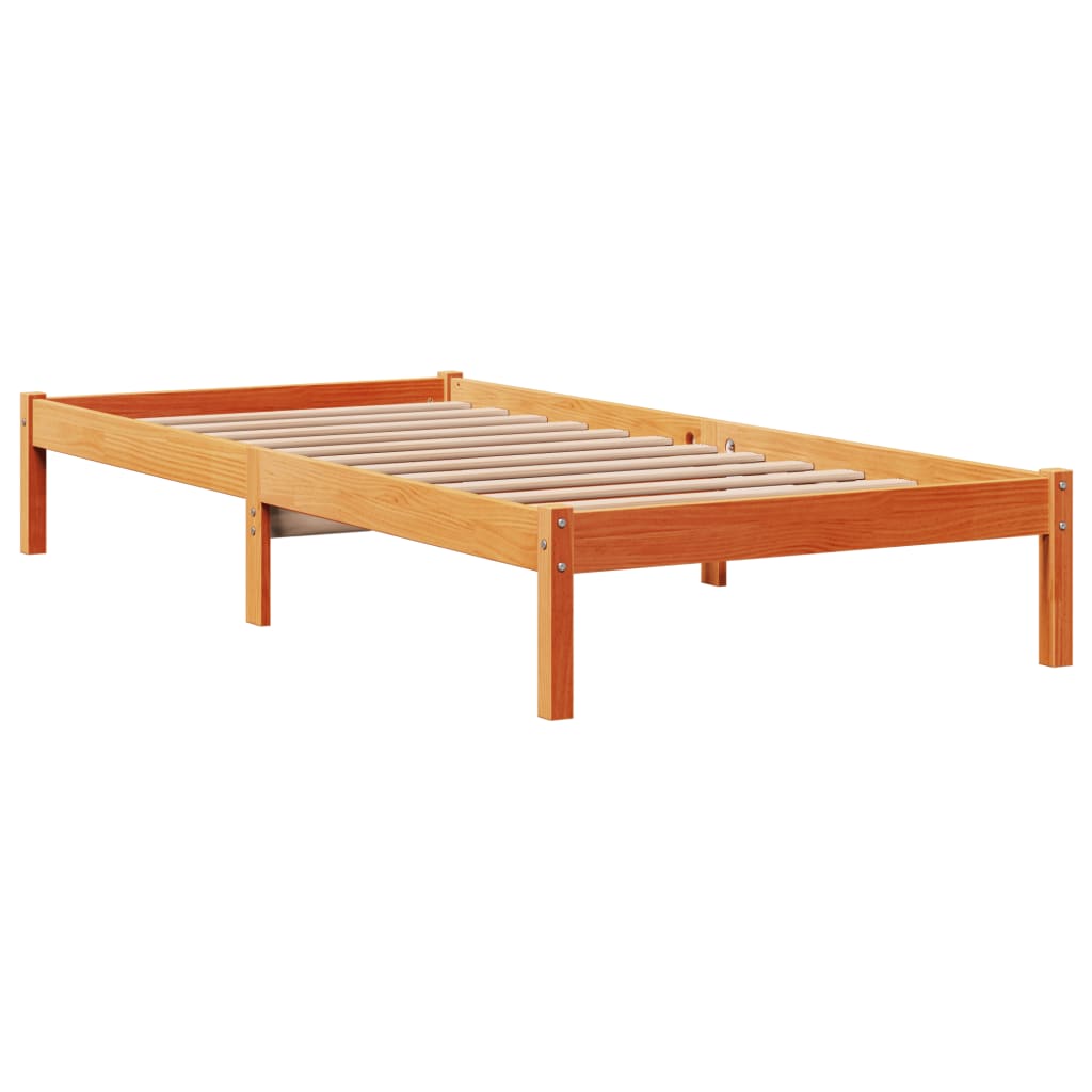 Cadre de lit avec tête de lit sans matelas cire marron 90x190cm