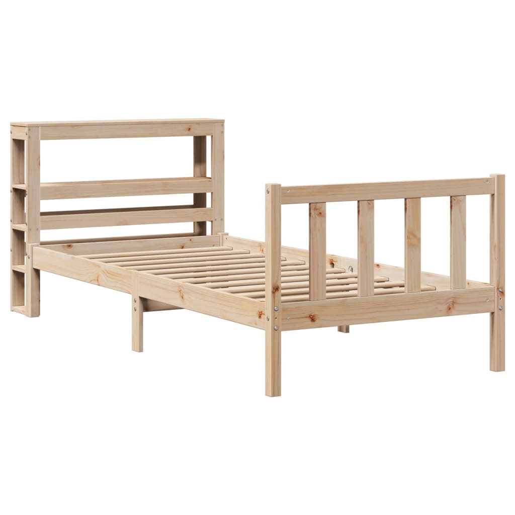 Cadre de lit sans matelas 75x190 cm bois de pin massif