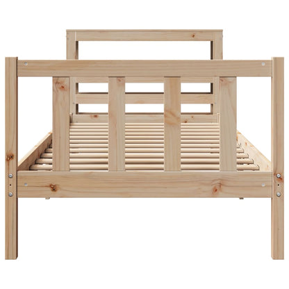 Cadre de lit sans matelas 75x190 cm bois de pin massif