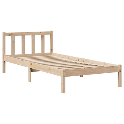 Cadre de lit sans matelas 75x190 cm bois de pin massif