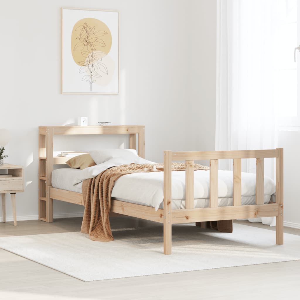 Cadre de lit sans matelas 75x190 cm bois de pin massif