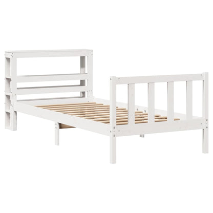 Cadre de lit sans matelas blanc 90x190 cm bois de pin massif