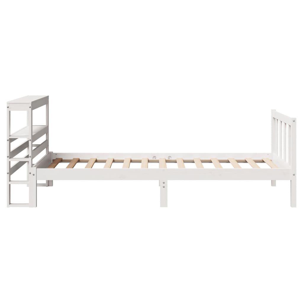 Cadre de lit sans matelas blanc 90x190 cm bois de pin massif