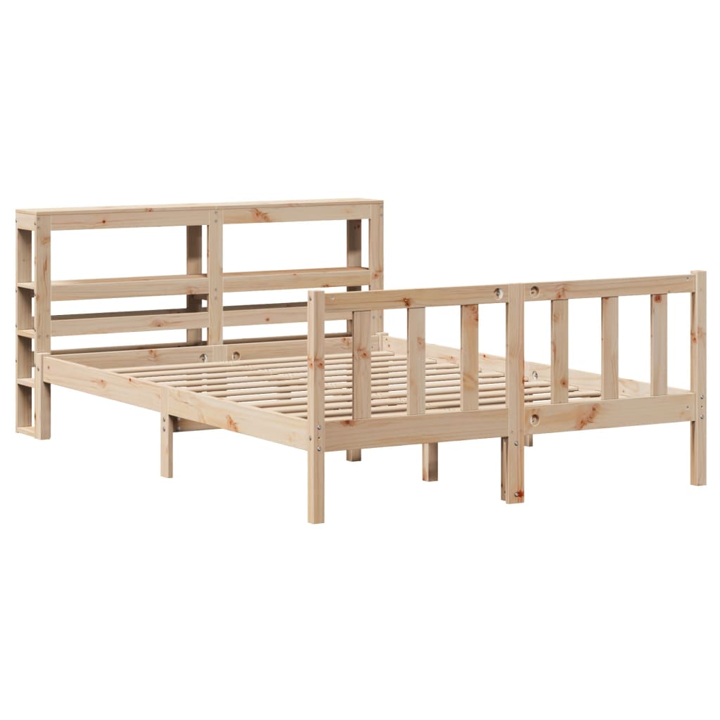 Cadre de lit sans matelas 135x190 cm bois de pin massif