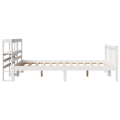 Cadre de lit sans matelas blanc 135x190 cm bois de pin massif