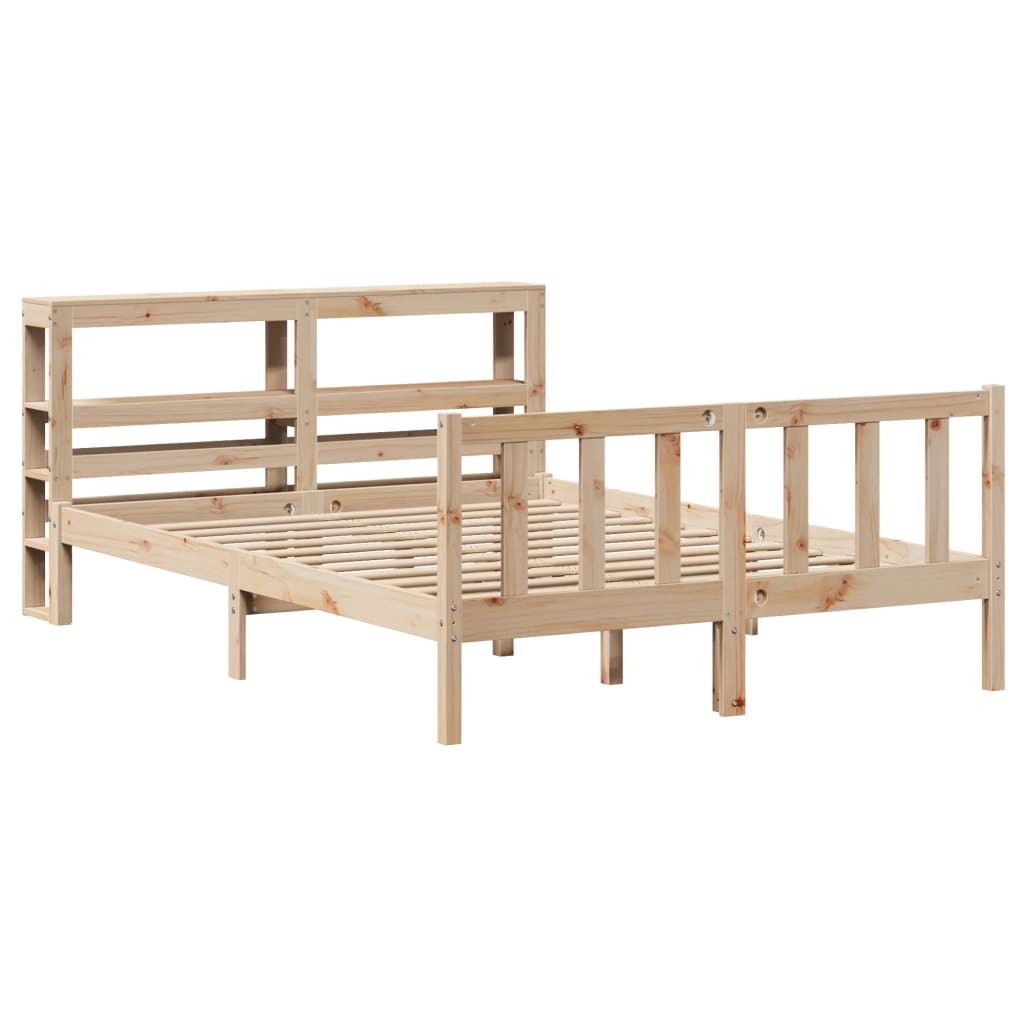 Cadre de lit sans matelas 140x190 cm bois de pin massif