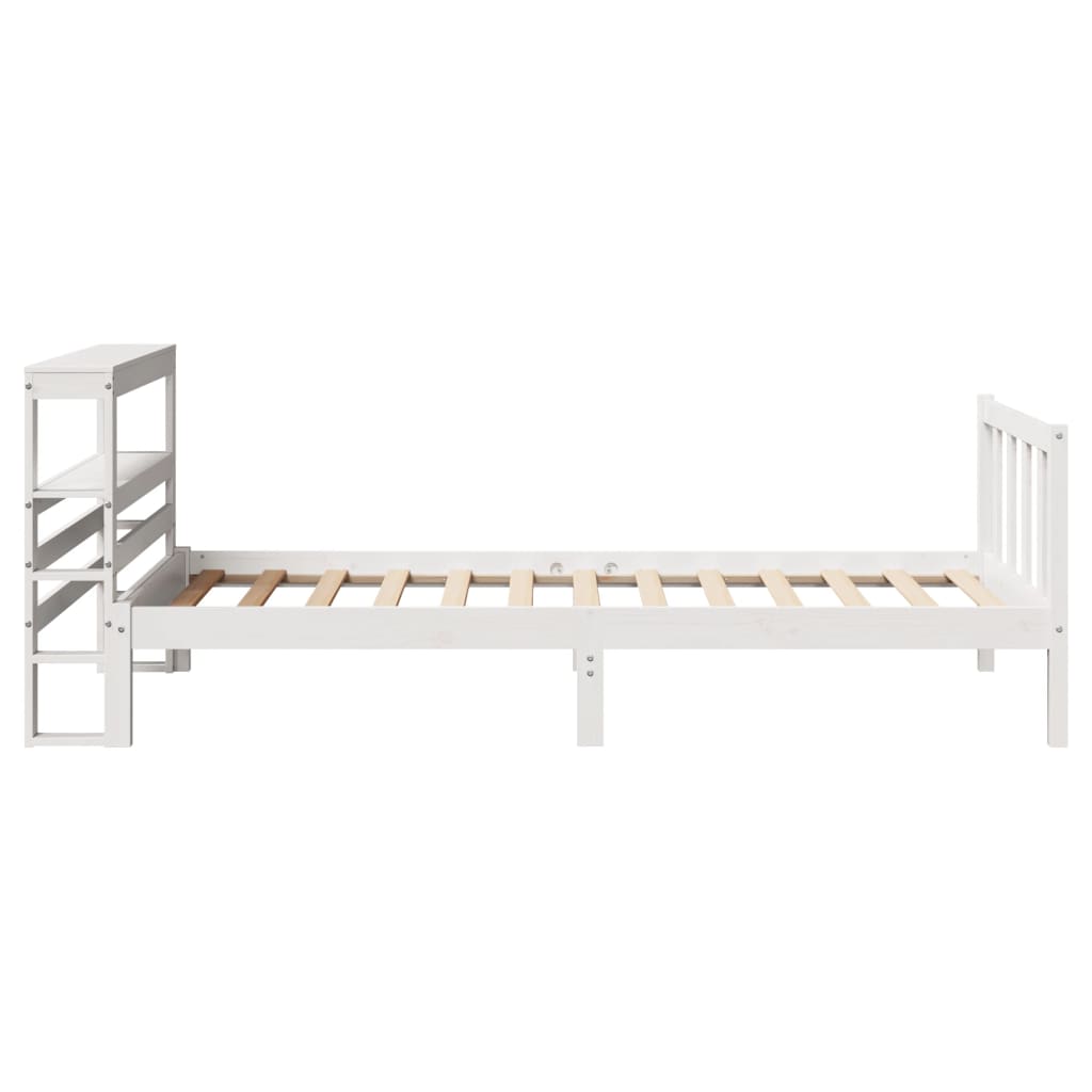 Cadre de lit sans matelas blanc 90x200 cm bois de pin massif