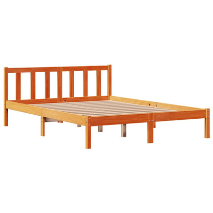 Cadre de lit et tête de lit sans matelas cire marron 120x190 cm