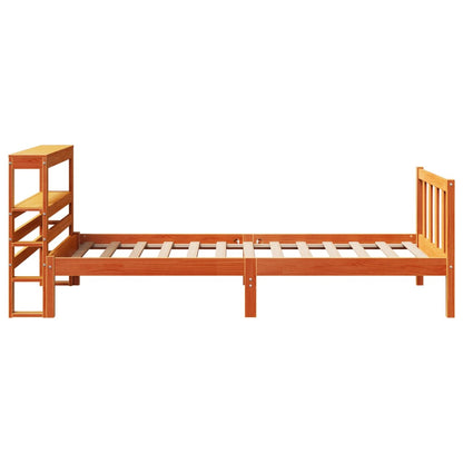 Cadre de lit avec tête de lit sans matelas cire marron 90x200cm