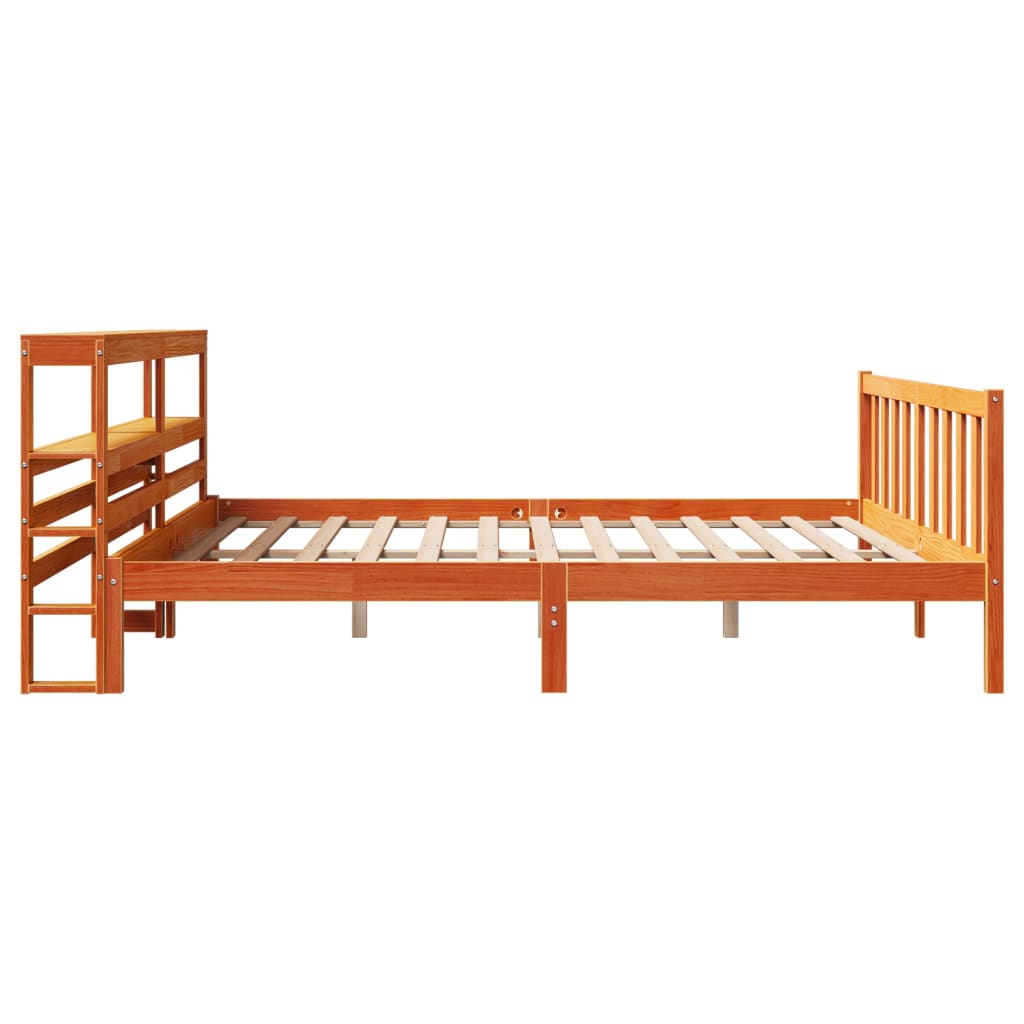 Cadre de lit et tête de lit sans matelas cire marron 180x200 cm