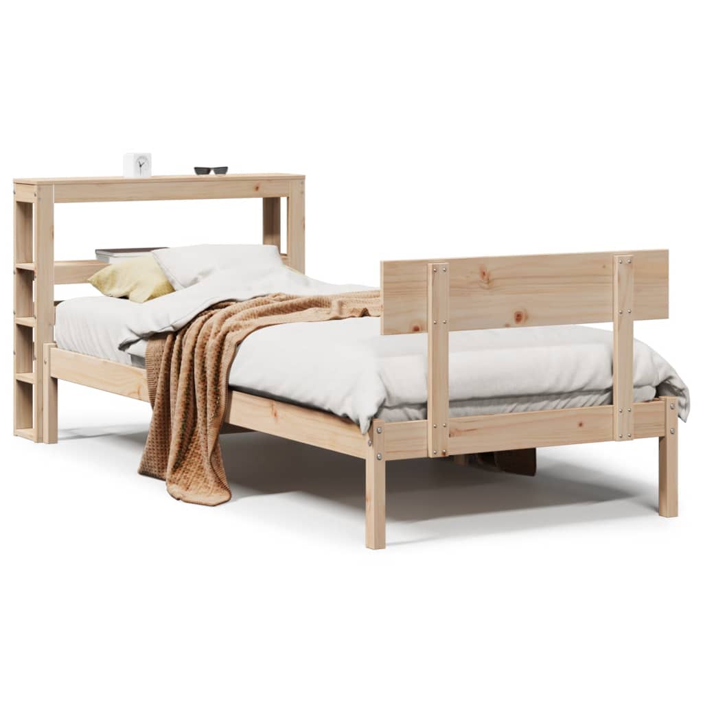 Cadre de lit sans matelas 75x190 cm bois de pin massif