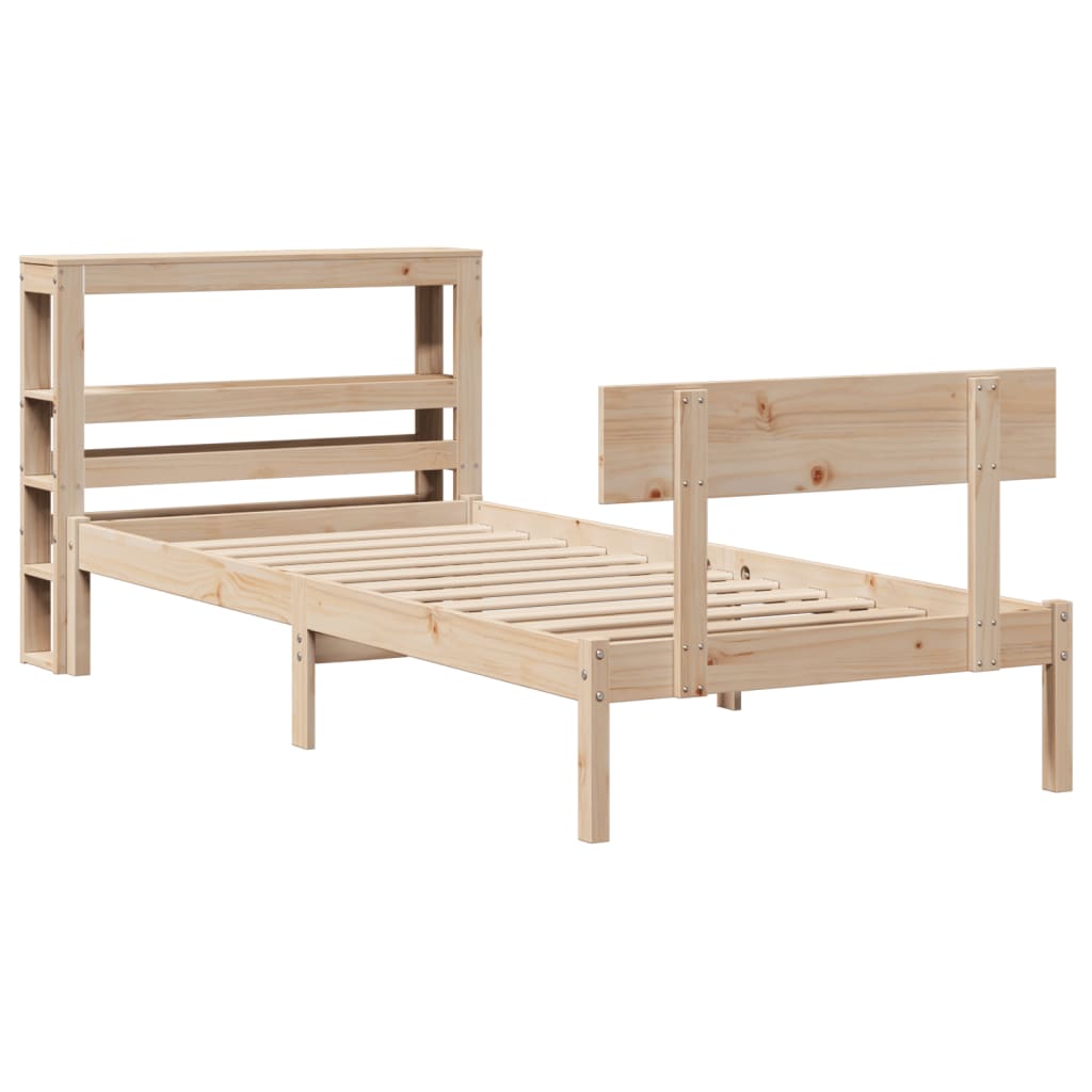 Cadre de lit sans matelas 75x190 cm bois de pin massif