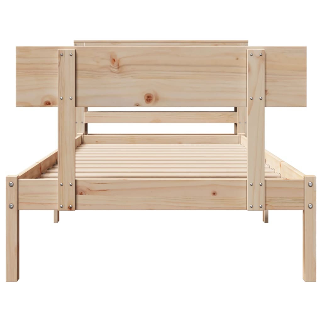 Cadre de lit sans matelas 75x190 cm bois de pin massif