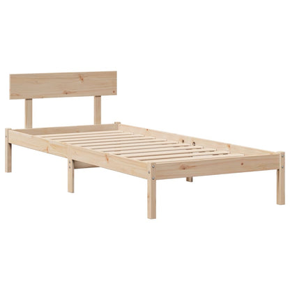 Cadre de lit sans matelas 75x190 cm bois de pin massif