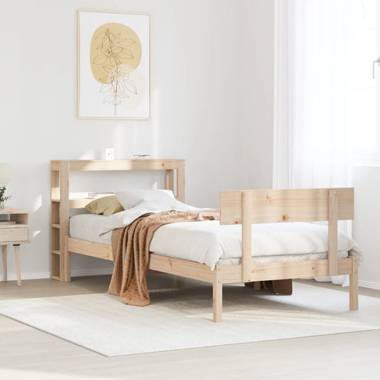 Cadre de lit sans matelas 75x190 cm bois de pin massif