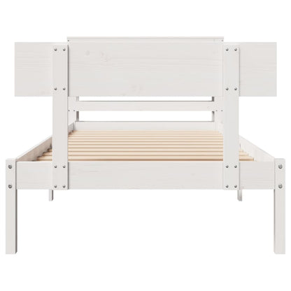 Cadre de lit sans matelas blanc 90x190 cm bois de pin massif