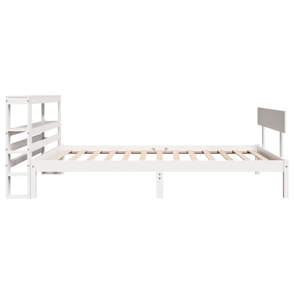 Cadre de lit sans matelas blanc 90x190 cm bois de pin massif