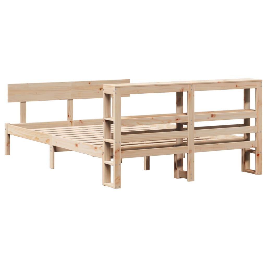 Cadre de lit sans matelas 140x190 cm bois de pin massif