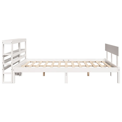 Cadre de lit sans matelas blanc 140x190 cm bois de pin massif