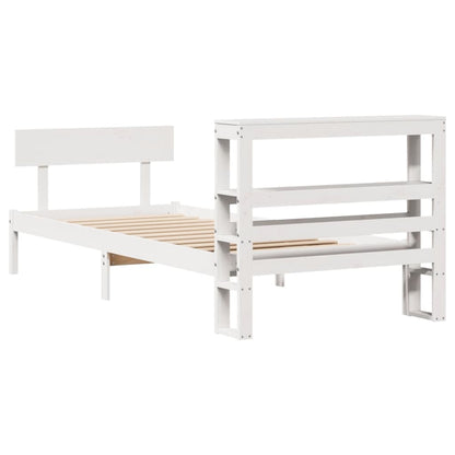 Cadre de lit sans matelas blanc 90x200 cm bois de pin massif