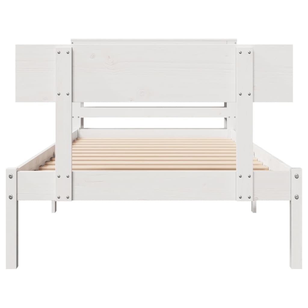 Cadre de lit sans matelas blanc 100x200 cm bois de pin massif