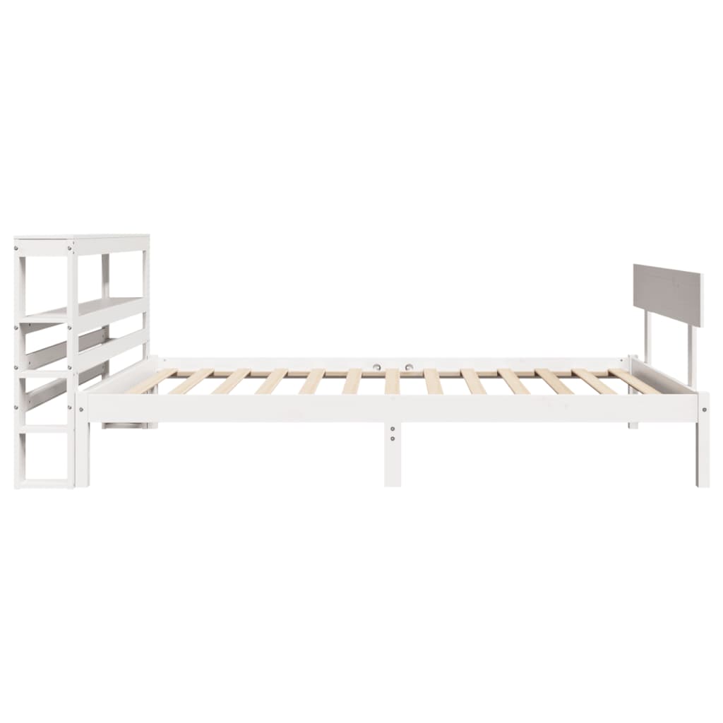 Cadre de lit sans matelas blanc 100x200 cm bois de pin massif