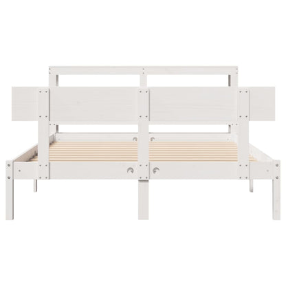 Cadre de lit sans matelas blanc 140x200 cm bois de pin massif