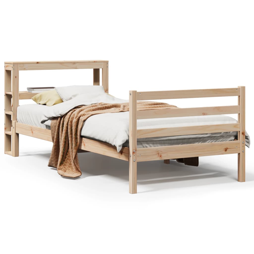 Cadre de lit sans matelas 75x190 cm bois de pin massif