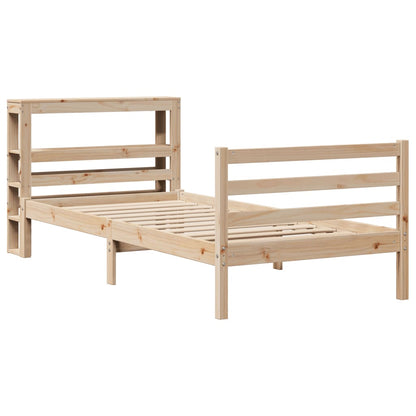 Cadre de lit sans matelas 75x190 cm bois de pin massif