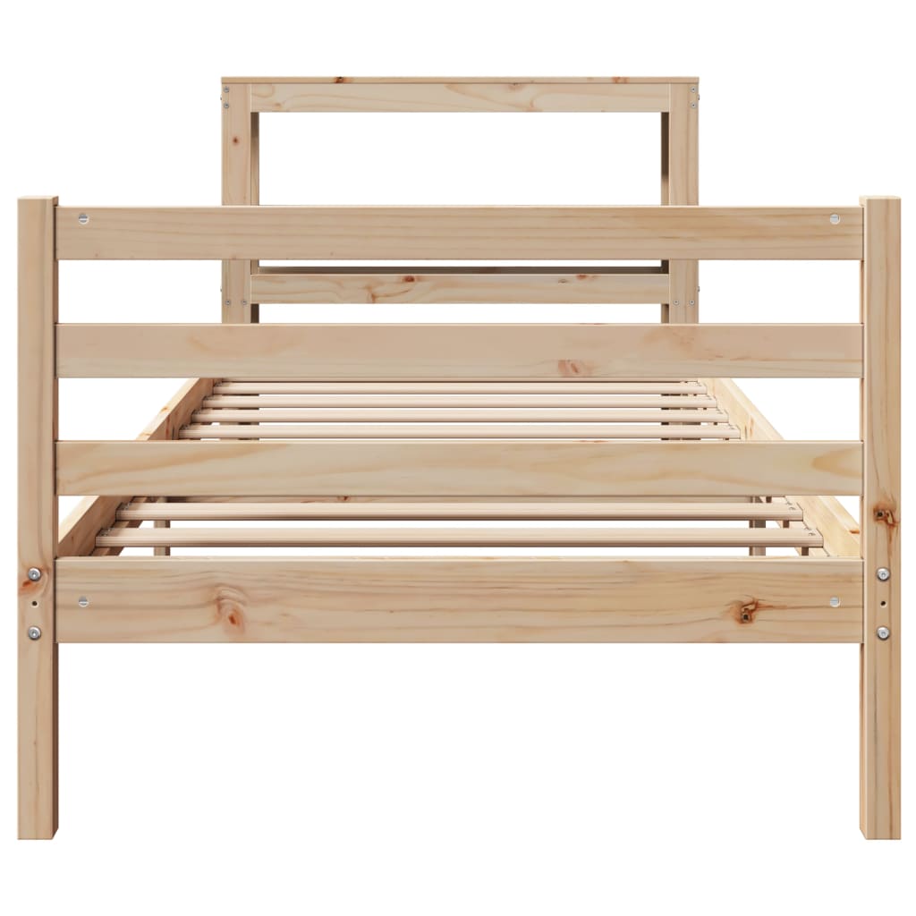 Cadre de lit sans matelas 75x190 cm bois de pin massif