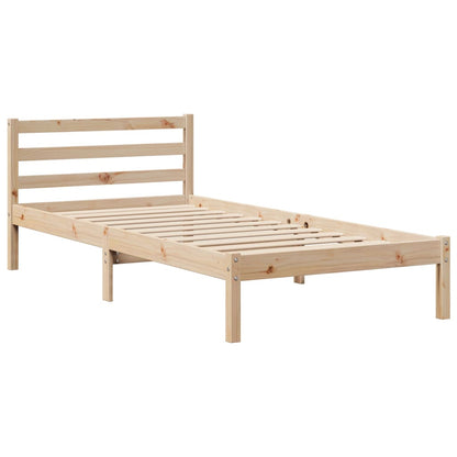 Cadre de lit sans matelas 75x190 cm bois de pin massif