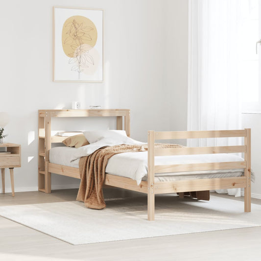 Cadre de lit sans matelas 75x190 cm bois de pin massif