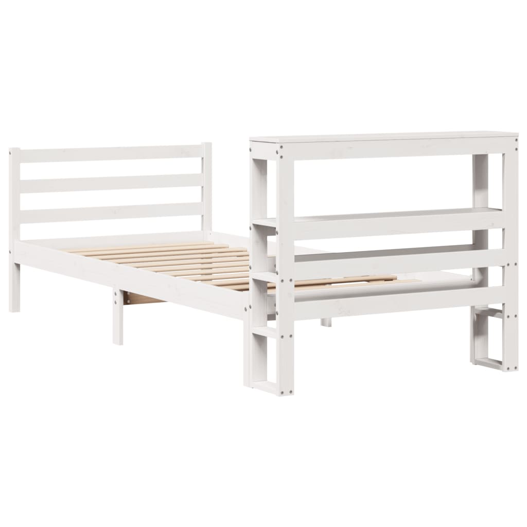 Cadre de lit sans matelas blanc 90x190 cm bois de pin massif