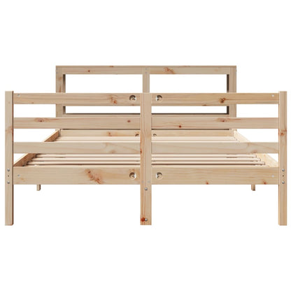 Cadre de lit sans matelas 135x190 cm bois de pin massif