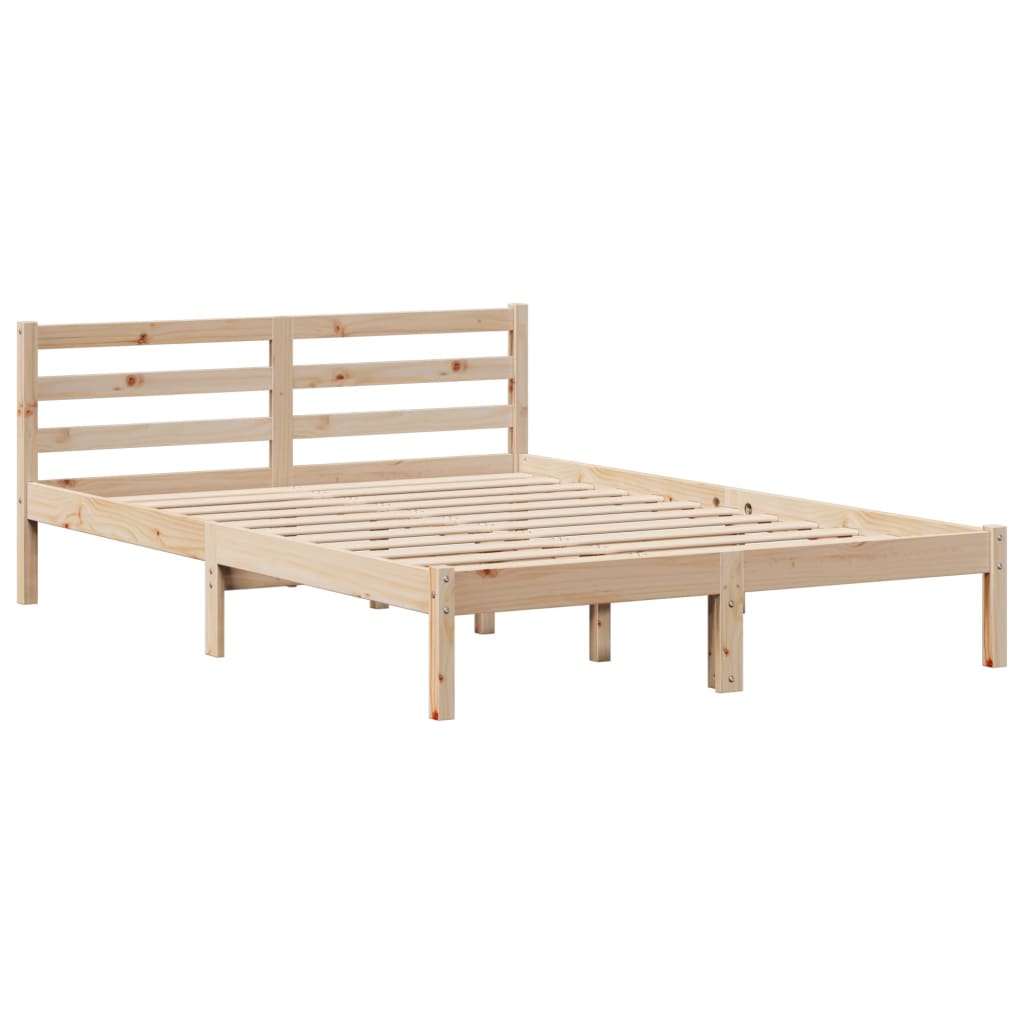 Cadre de lit sans matelas 135x190 cm bois de pin massif