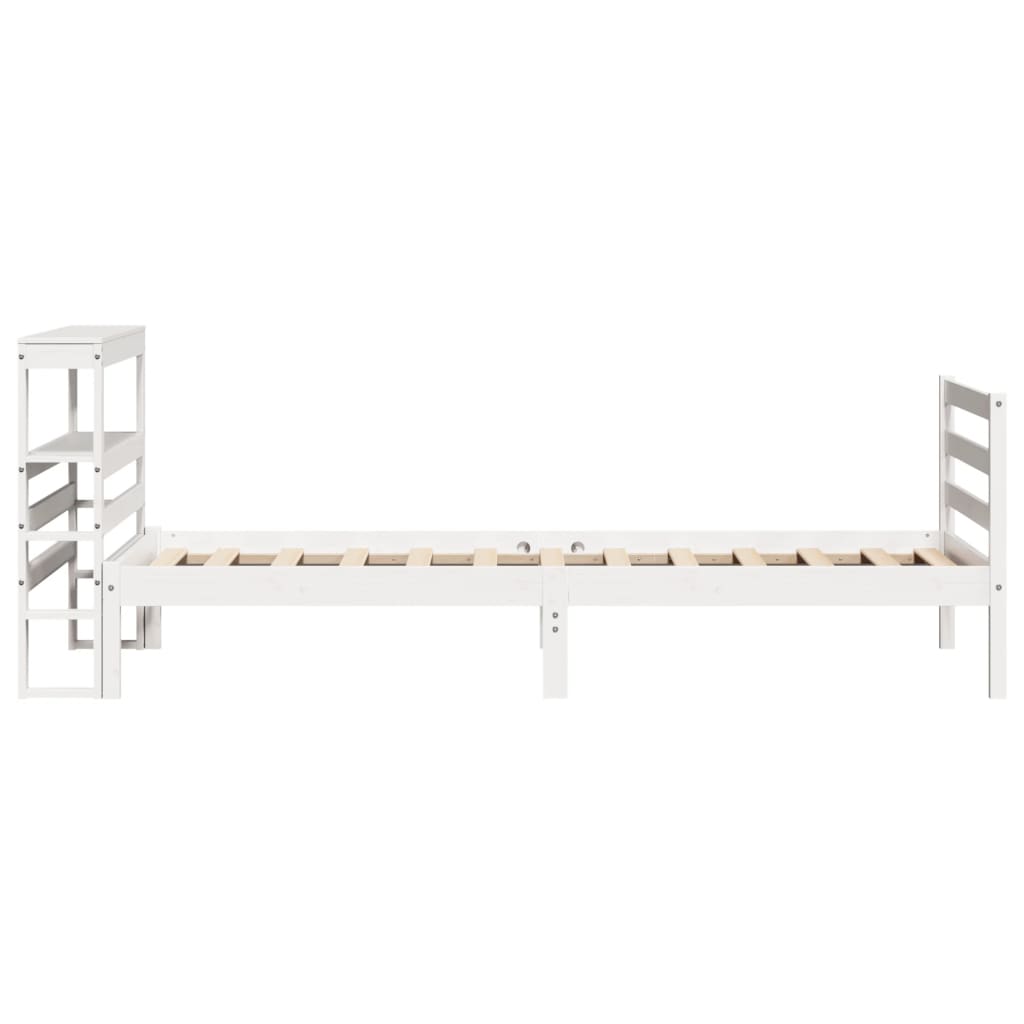 Cadre de lit sans matelas blanc 100x200 cm bois de pin massif