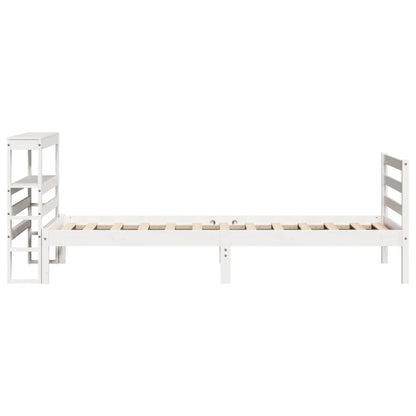 Cadre de lit sans matelas blanc 100x200 cm bois de pin massif