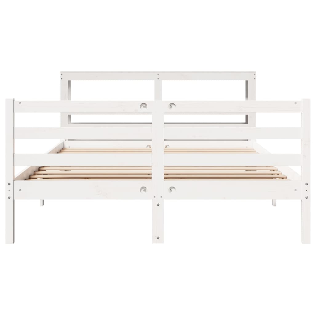 Cadre de lit sans matelas blanc 140x200 cm bois de pin massif