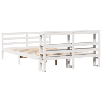 Cadre de lit sans matelas blanc 140x200 cm bois de pin massif